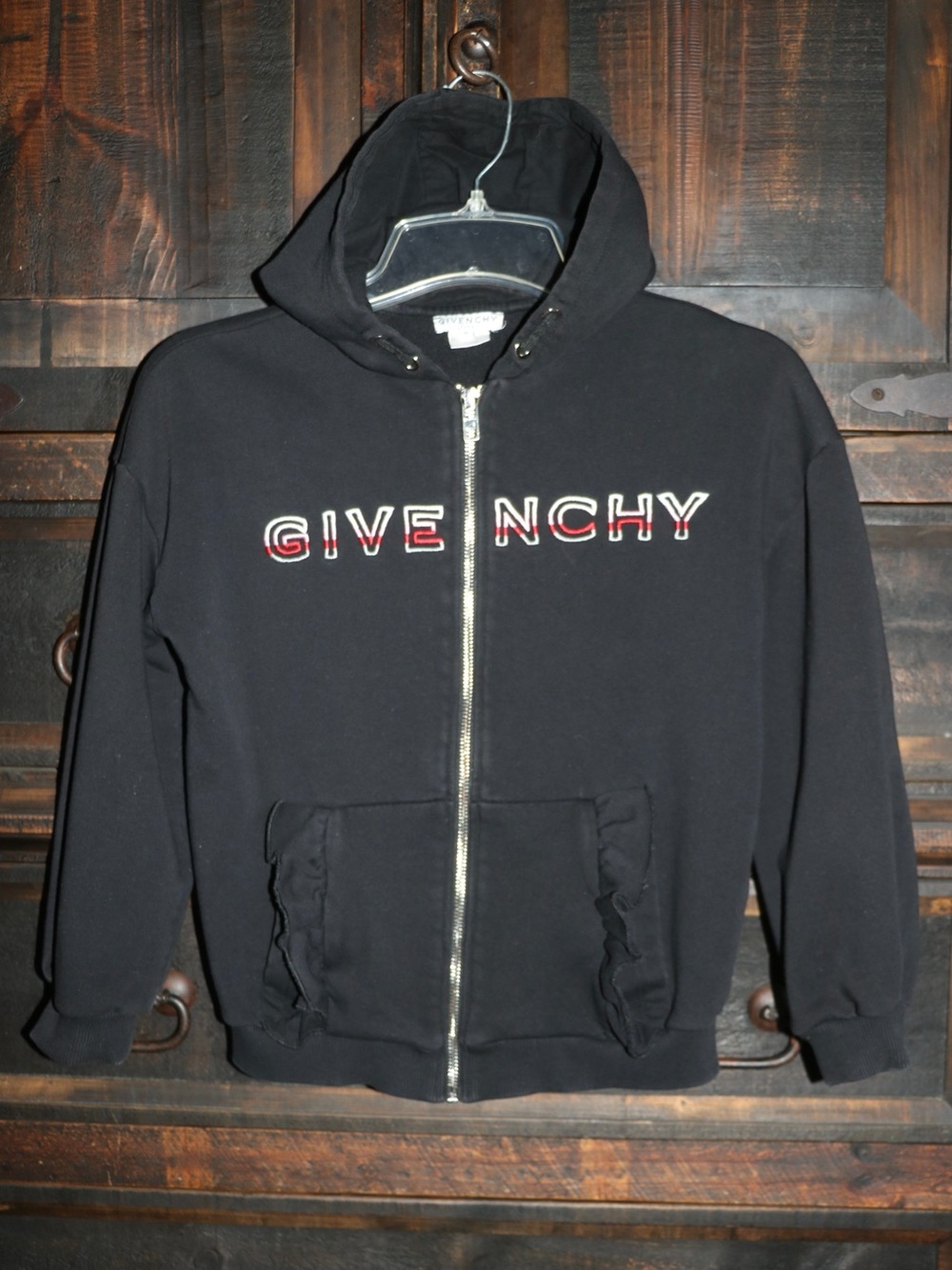 Girls Givenchy Black Hoodie with beautiful stitching sz 10
